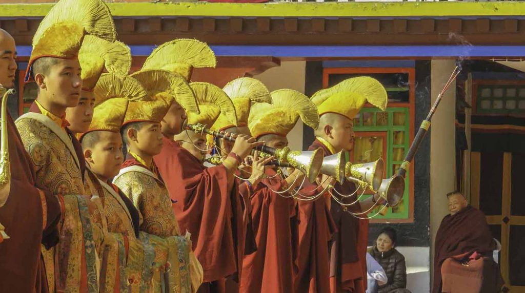 Main ceremony of cham dances at Rumtek Monastery by Gutor